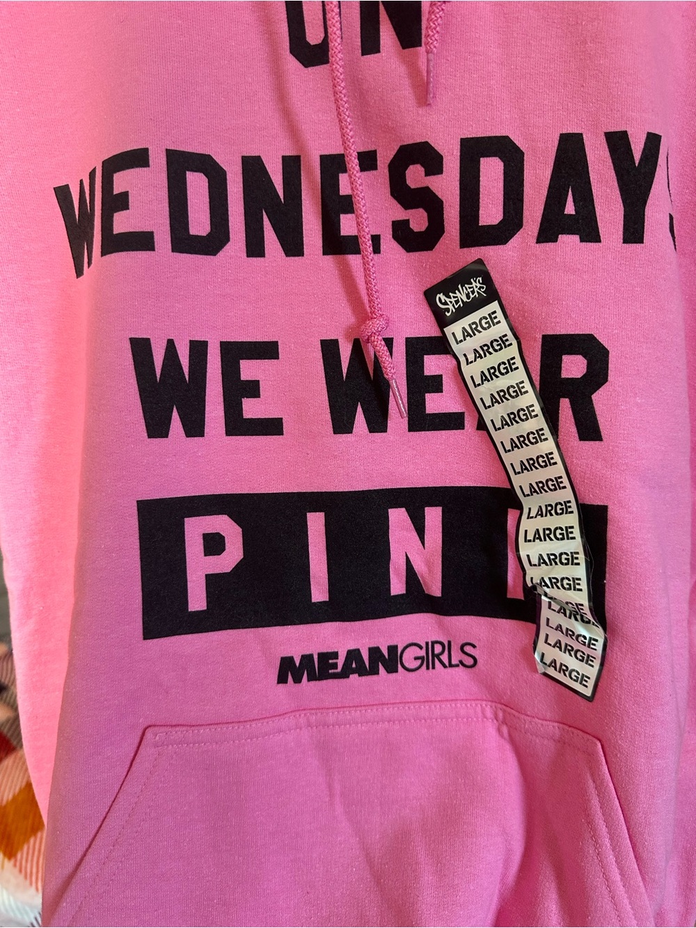 Spencer's Mean Girls “On Wednesdays We Wear Pink” Pink Graphic Hoodie - Picture 3 of 7